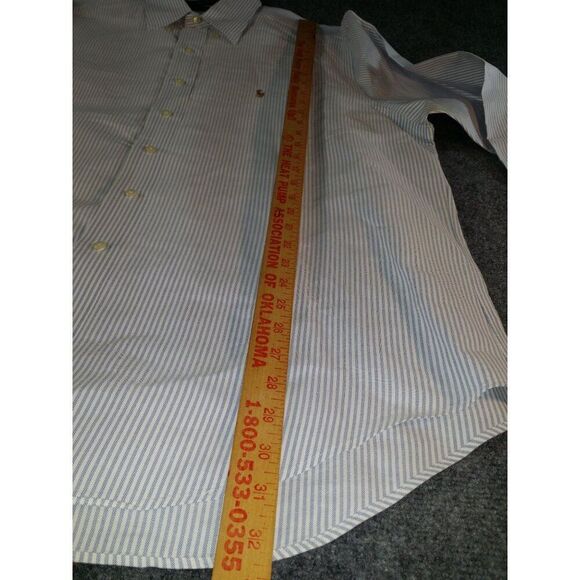 Ralph Lauren Yarmouth Button Up Shirt Men Sz XL 16 1/2-36 Striped Blue White Cla - Picture 3 of 7